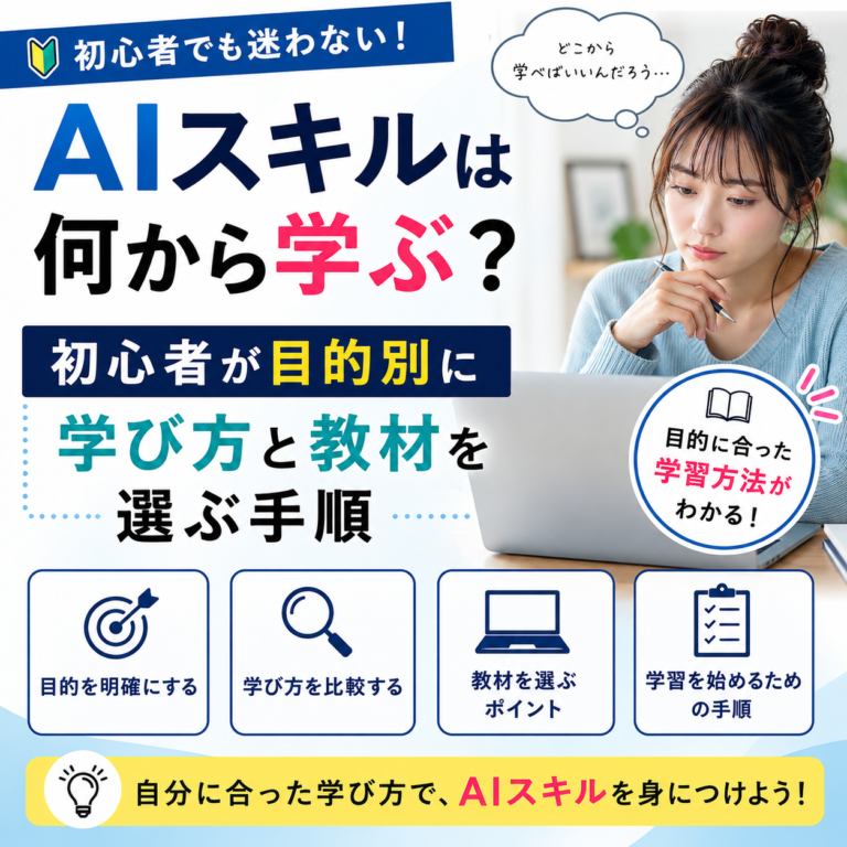 AIスキルは何から学ぶ？初心者が目的別に学び方と教材を選ぶ手順